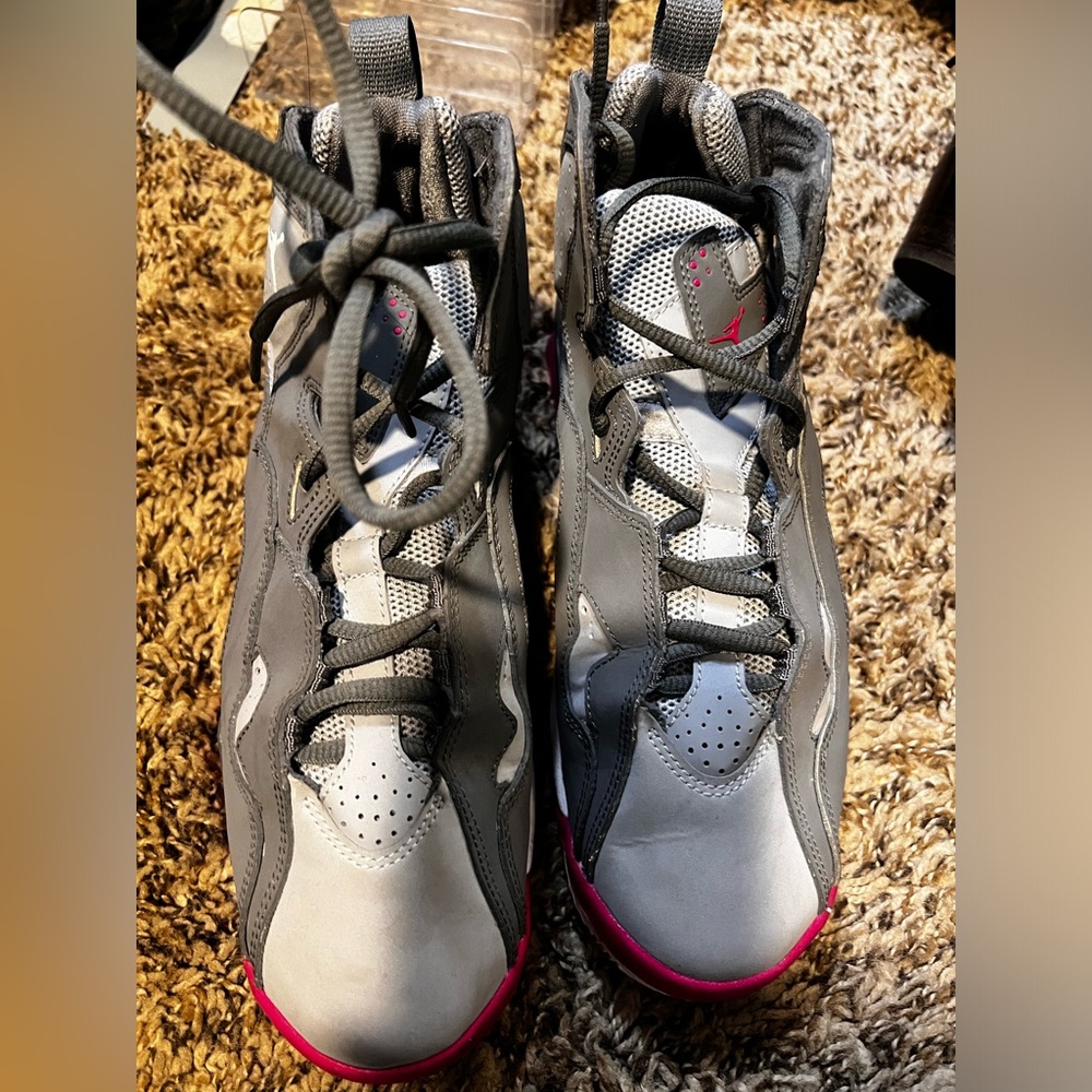 Gray and Pink Jordan True Flight